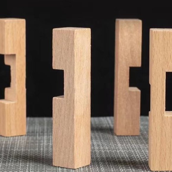 9 PCS Luban Lock Wood Puzzles Brain Teaser - Picture 4 of 4